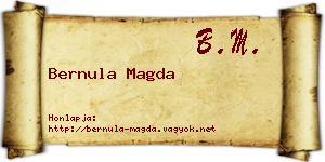 Bernula Magda névjegykártya